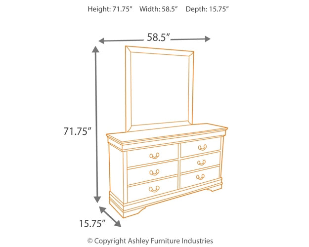 Alisdair Sleigh Bed With Mirrored Dresser And Chest