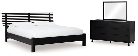 Danziar Queen Slat Panel Bed, Dresser and Mirror