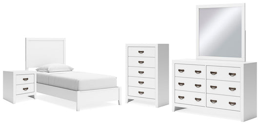 Binterglen Twin Panel Bed, Dresser, Mirror, Chest and Nightstand