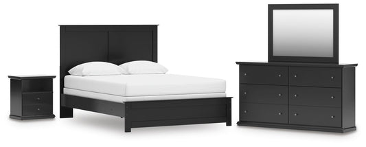 Maribel Queen Panel Bed, Dresser, Mirror and Nightstand