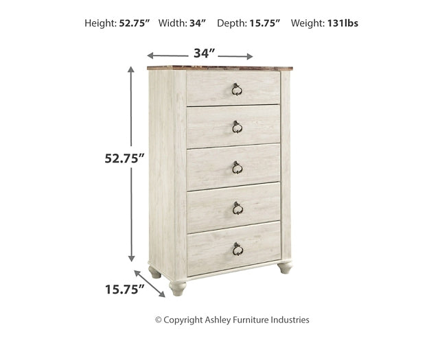 Willowton Five Drawer Chest