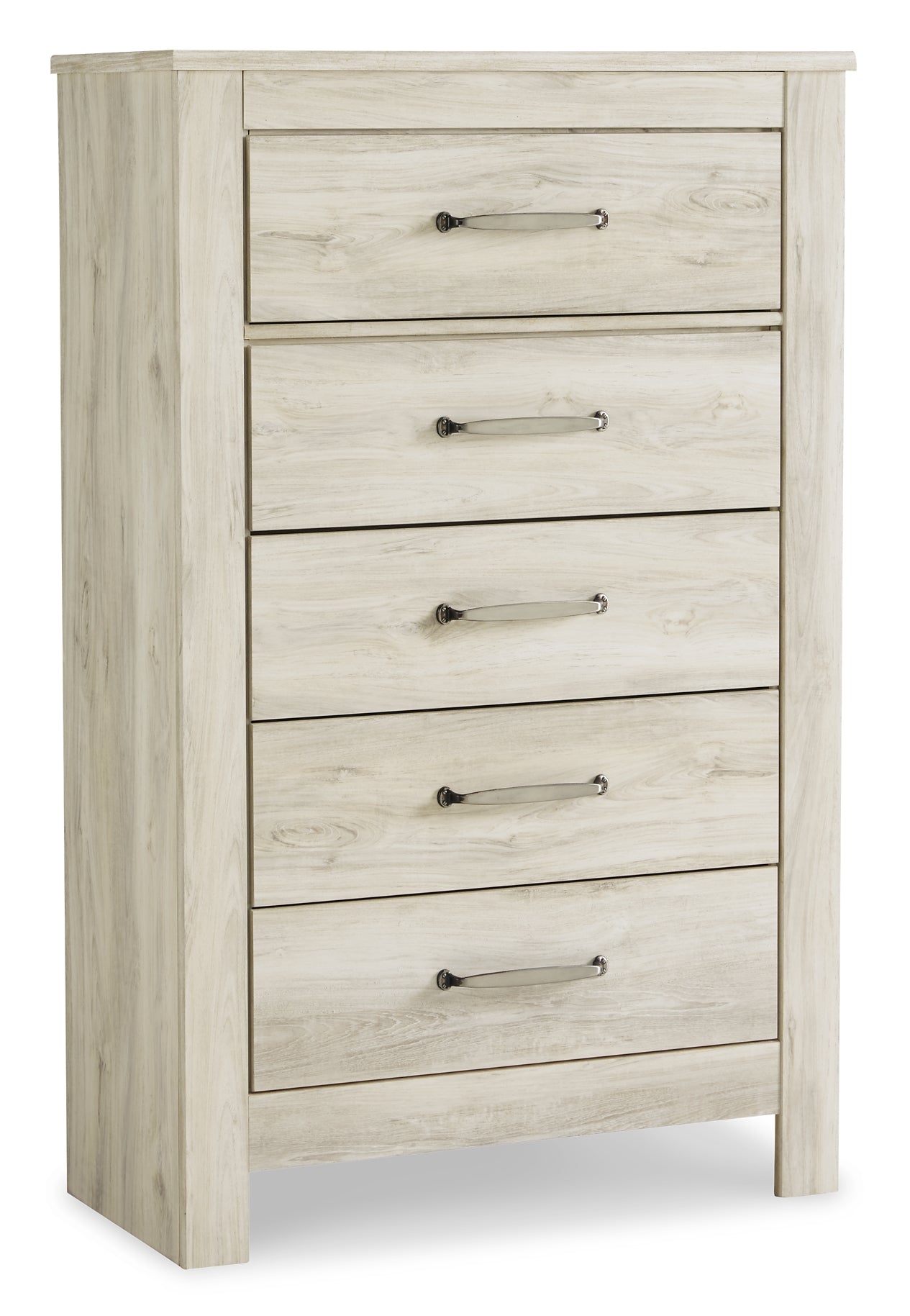 Bellaby Queen Crossbuck Panel Bed with Mirrored Dresser, Chest and 2 Nightstands