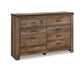 Trinell King/California King Panel Headboard with Mirrored Dresser and 2 Nightstands