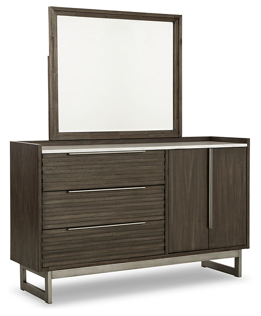 Arkenton Queen Panel Bed with Mirrored Dresser, Chest and Nightstand