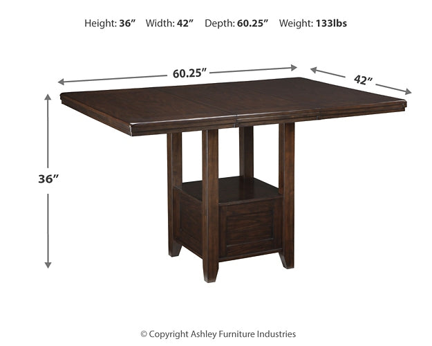 Haddigan Counter Height Dining Table and 6 Barstools