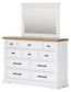 Ashbryn California King Panel Storage Bed with Mirrored Dresser