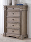 Blairhurst Queen Panel Bed with Mirrored Dresser and Chest