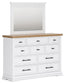 Ashbryn California King Panel Storage Bed with Mirrored Dresser and Chest