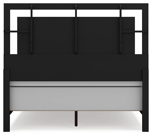 Covetown Queen Panel Bed with Mirrored Dresser and Chest