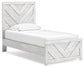 Cayboni Twin Panel Bed with Mirrored Dresser and Chest
