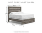 Graystorm King Panel Bed with Mirrored Dresser and Chest
