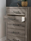 Graystorm Full Panel Bed with Mirrored Dresser and Chest