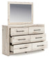 Lawroy Queen Panel Headboard with Mirrored Dresser and Chest