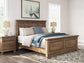 Feddinger California King Panel Bed with Mirrored Dresser and Nightstand