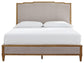 Sharlance King Upholstered Panel Bed with Mirrored Dresser and Chest