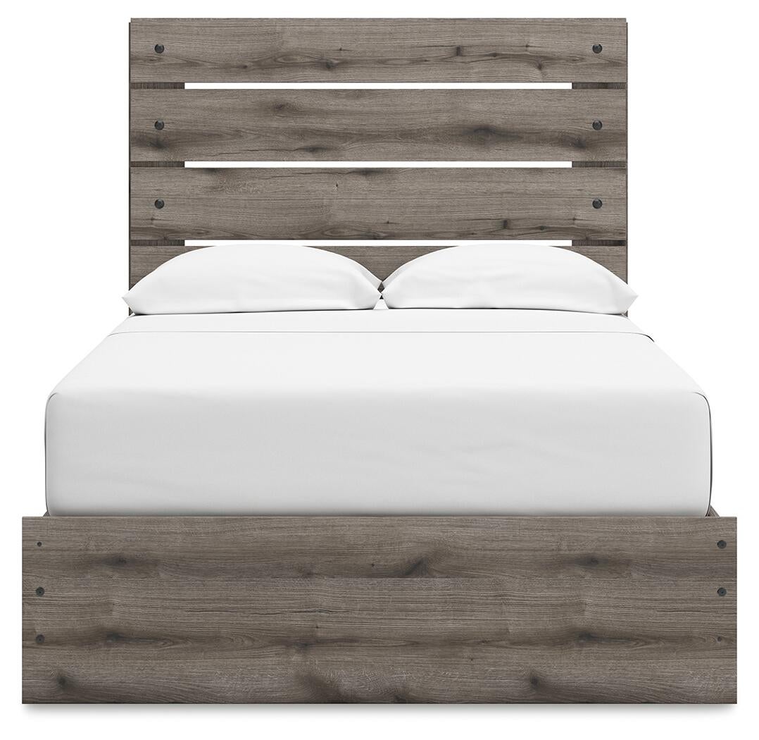 Graystorm Full Panel Storage Bed, Dresser, Mirror, Chest and Nightstand
