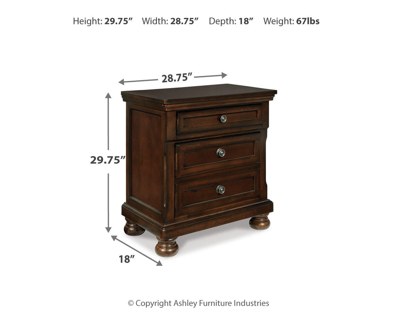 Porter Two Drawer Night Stand