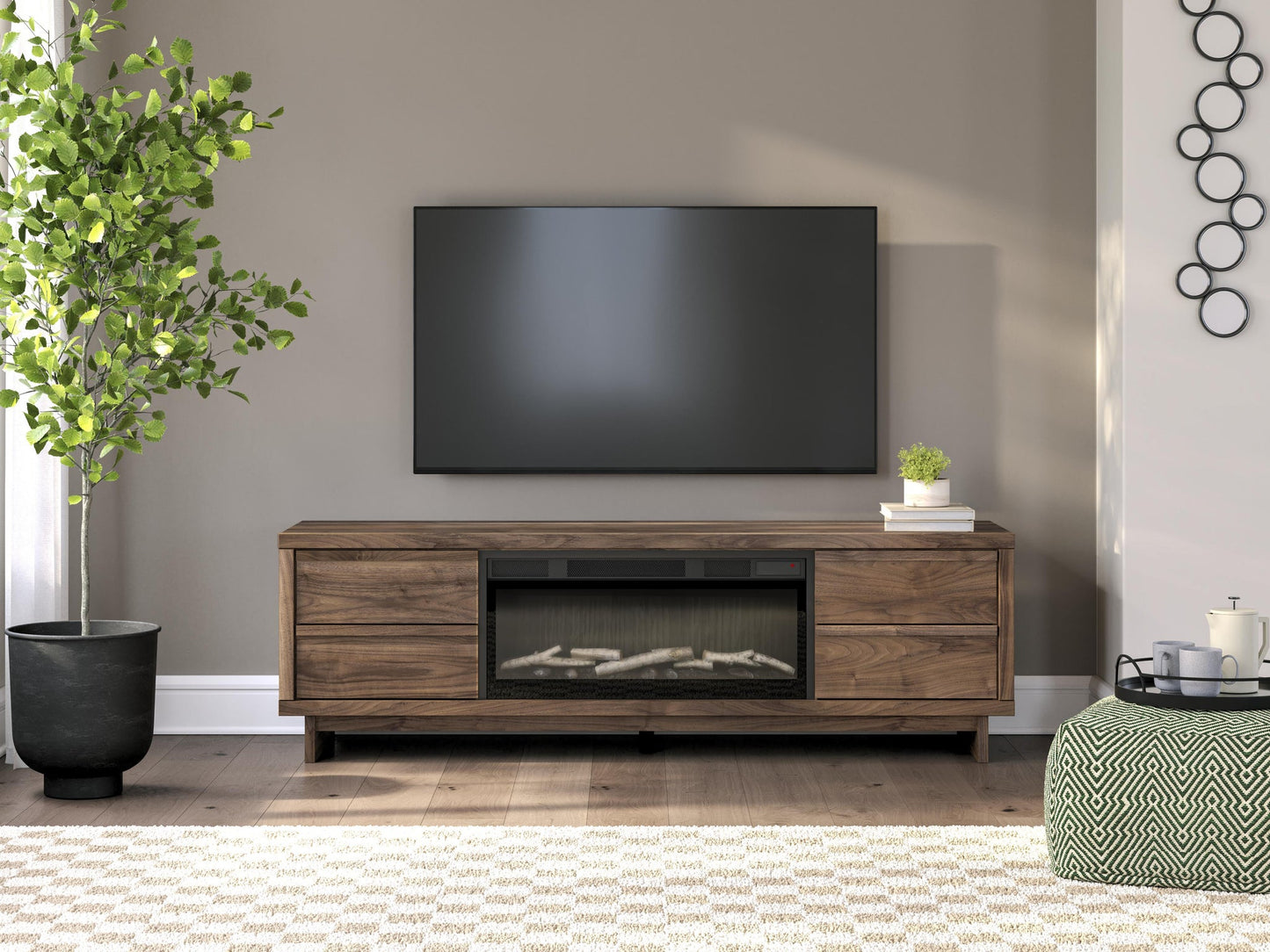 Zadilyn 72" TV Stand with Electric Fireplace