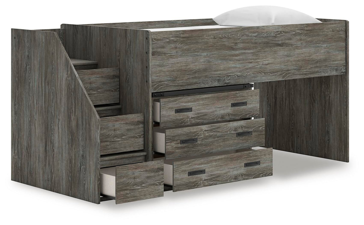 Frandern Twin Loft Bed with Drawer Storage