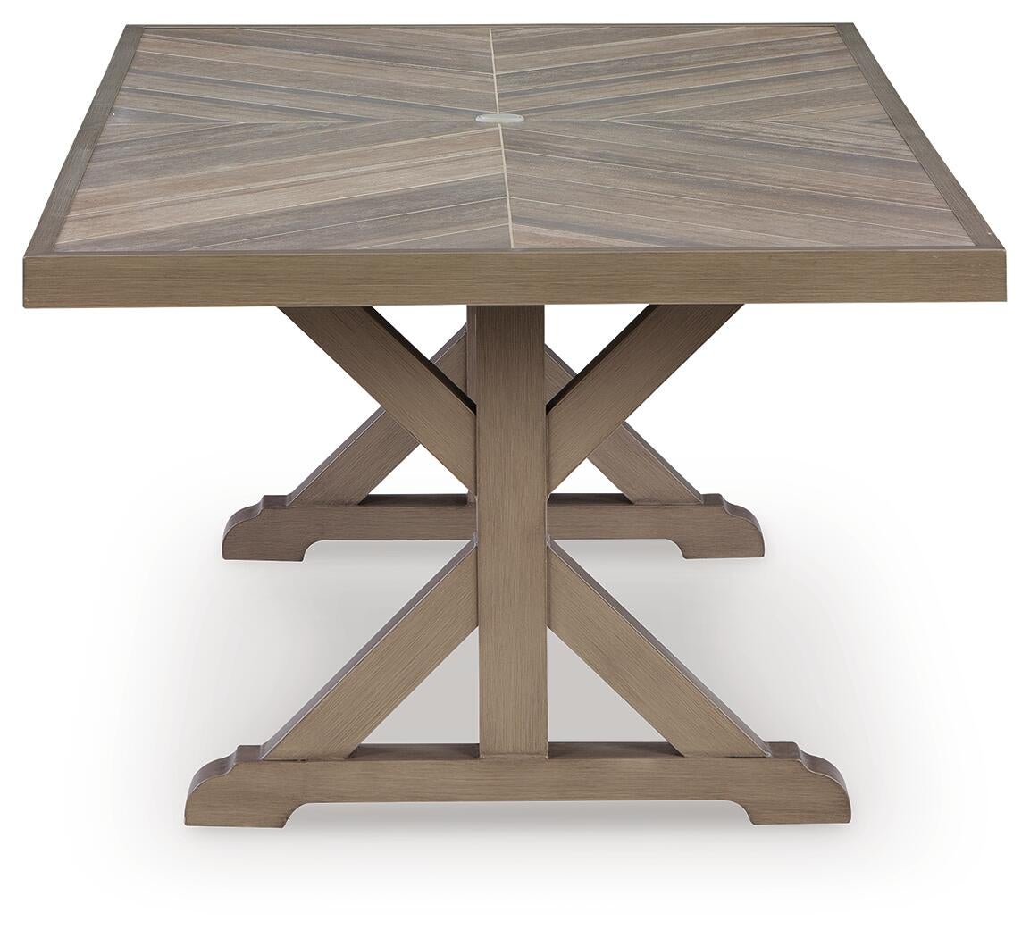 Laguna Heights RECT Dining Table w/UMB OPT