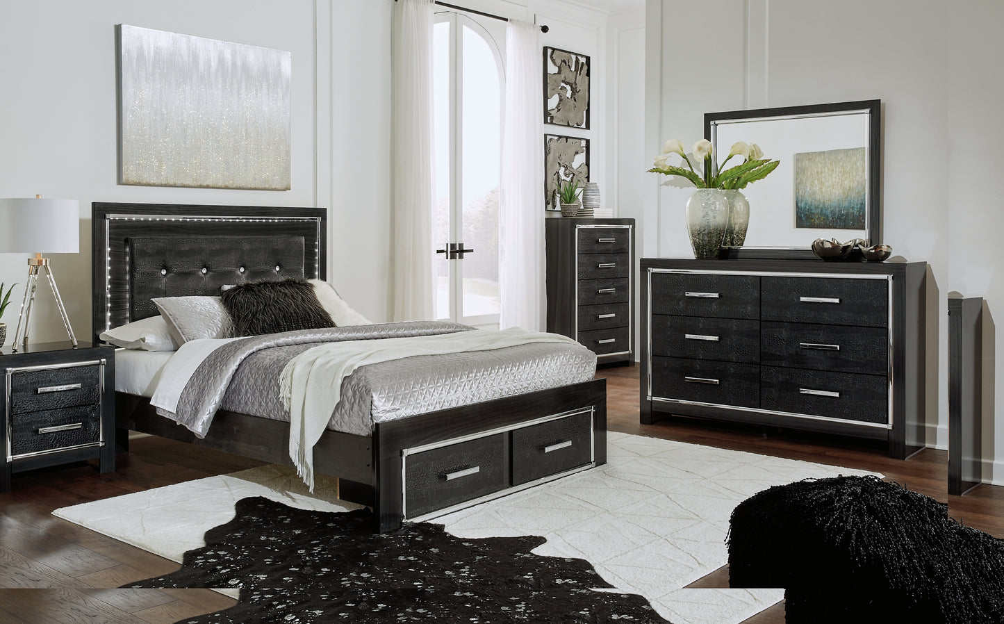 Kaydell Queen Upholstered Panel Bed with Storage