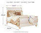 Willowton King Sleigh Bed with Mirrored Dresser and 2 Nightstands
