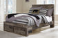 Derekson Full Panel Bed with 2 Storage Drawers with Dresser