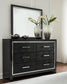 Kaydell King Panel Bed with Storage with Mirrored Dresser, Chest and 2 Nightstands