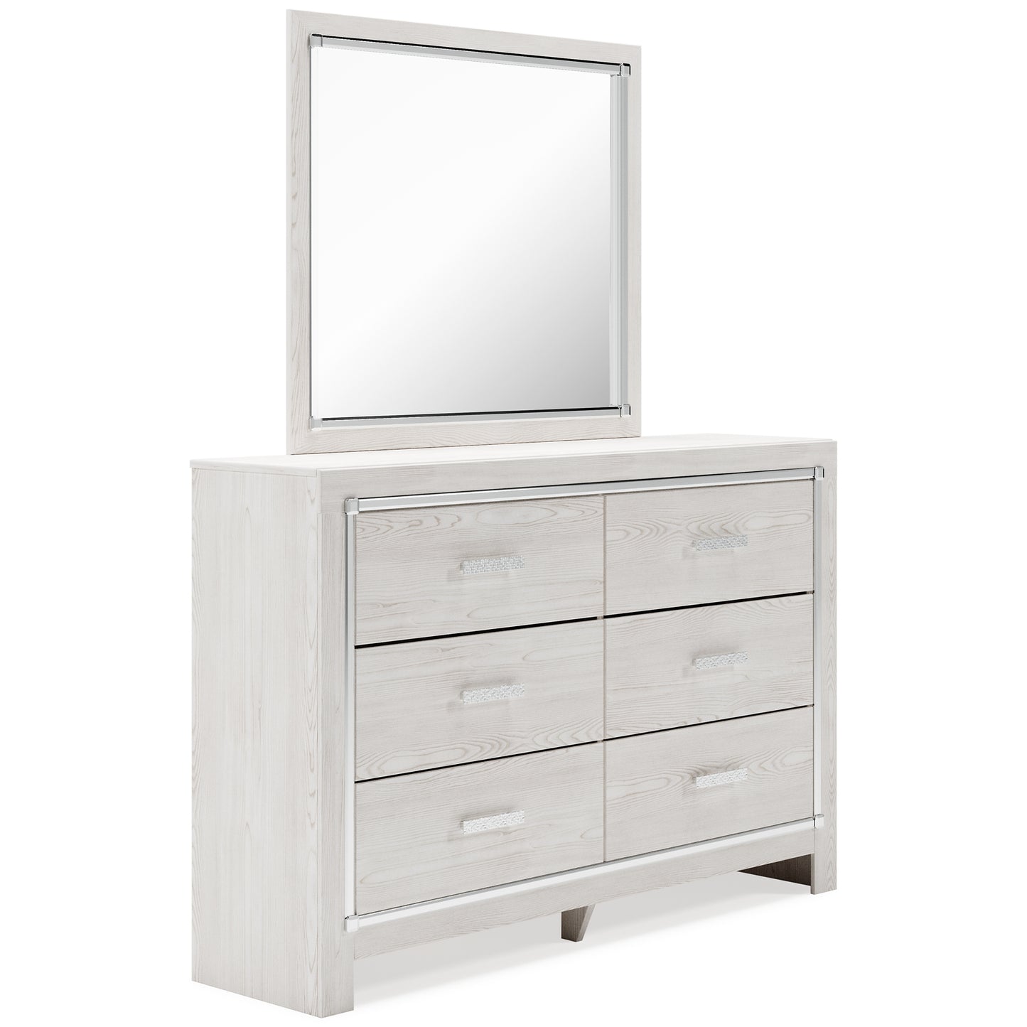 Altyra King Panel Headboard with Mirrored Dresser and 2 Nightstands