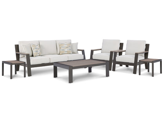 Tropicava Outdoor Sofa and  2 Lounge Chairs with Coffee Table and 2 End Tables