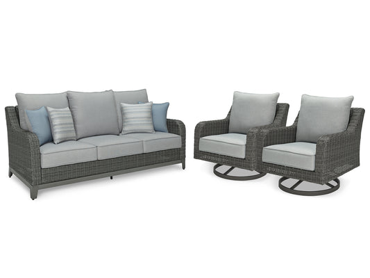 Elite Park Outdoor Sofa with 2 Lounge Chairs
