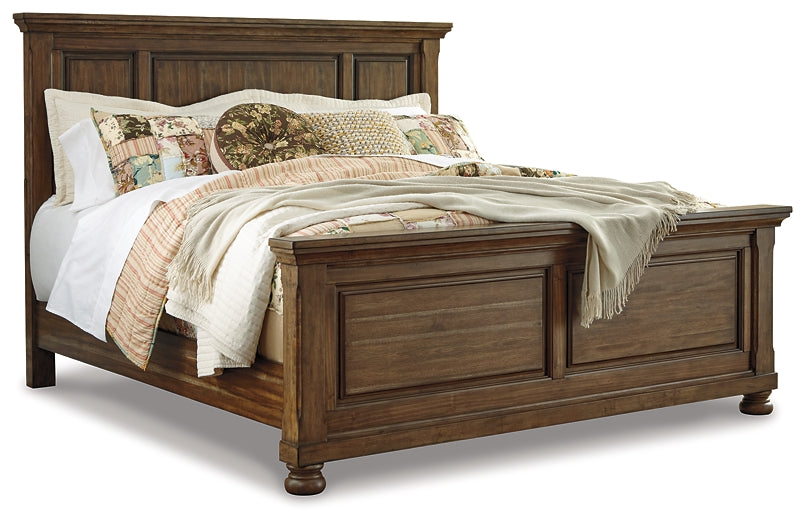 Flynnter  Panel Bed With Mirrored Dresser, Chest And 2 Nightstands