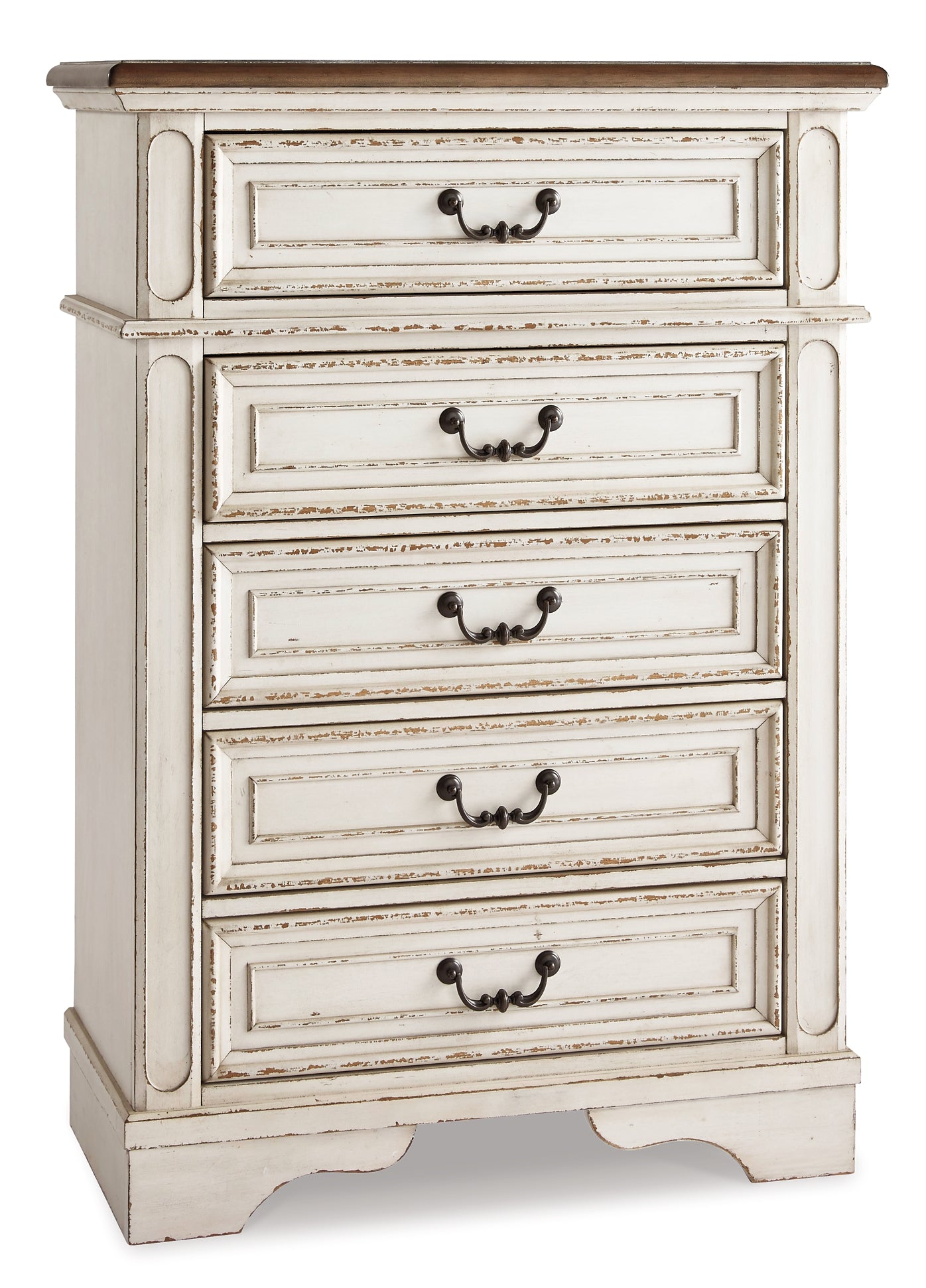 Realyn Twin Panel Bed with Mirrored Dresser and Chest