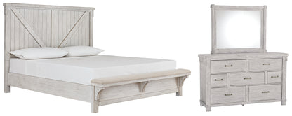 Brashland  Panel Bed With Mirrored Dresser