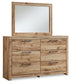 Hyanna Twin Panel Bed with Mirrored Dresser