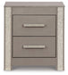 Surancha King Poster Bed with Mirrored Dresser, Chest and Nightstand