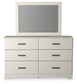 Stelsie Twin Panel Bed with Mirrored Dresser and 2 Nightstands